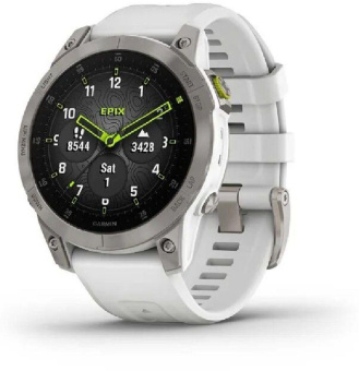 Смарт-часы Garmin Epix Gen 2 Sapphire 33.02мм 1.3" AMOLED корп.титан рем.белый (010-02582-21) от магазина РЭССИ