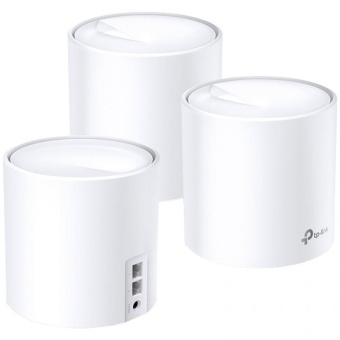 Бесшовный Mesh роутер TP-Link Deco X60(3-Pack) AX5400 10/100/1000BASE-TX белый (упак.:3шт) от магазина РЭССИ