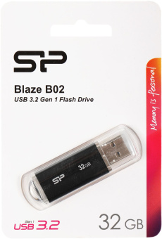 Флеш Диск Silicon Power 32Gb Blaze B02 SP032GBUF3B02V1K USB3.1 черный от магазина РЭССИ