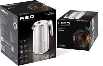Чайник электрический Red Solution RK-M112D 1.5л. 2200Вт белый корпус: металл/пластик от магазина РЭССИ