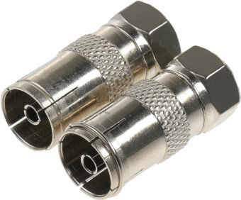 Адаптер антенный 4-620/2 Coax (f)/F-TV(m) серебристый (уп.:2шт) от магазина РЭССИ
