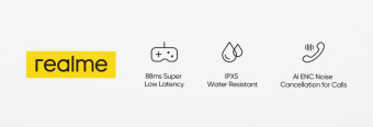 Гарнитура внутриканальные Realme Buds T100 RMA2109 черный беспроводные bluetooth в ушной раковине (6672688) от магазина РЭССИ
