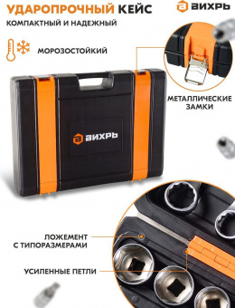 Набор инструментов Вихрь 73/6/7/9 151 предмет (жесткий кейс) от магазина РЭССИ