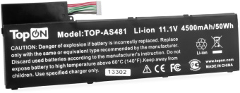 Батарея для ноутбука TopON TOP-AS481 11.1V 4500mAh литиево-ионная (103182) от магазина РЭССИ