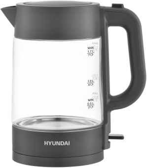 Чайник электрический Hyundai HYK-G7707 1.7л. 2200Вт графит корпус: стекло от магазина РЭССИ