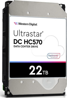Жесткий диск WD SATA-III 22TB 0F48155 WUH722222ALE6L4 Server Ultrastar DC HC570 512E (7200rpm) 512Mb 3.5" от магазина РЭССИ