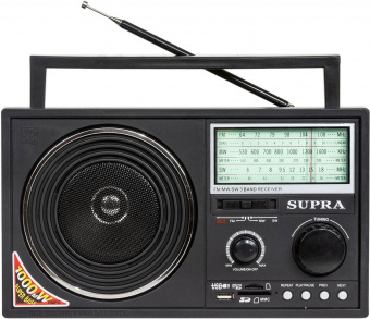 Радиоприемник портативный Supra ST-25U черный USB SD от магазина РЭССИ