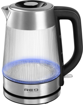 Чайник электрический Red Solution G121 1.8л. 2200Вт черный/серебристый корпус: стекло/металл/пластик от магазина РЭССИ