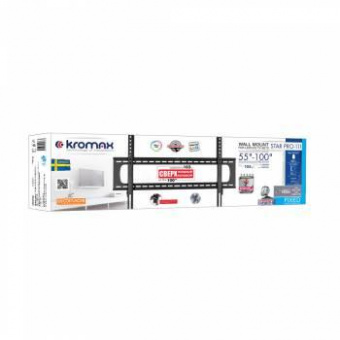 Кронштейн для телевизора Kromax STAR PRO-111 черный 55"-100" макс.103кг настенный фиксированный от магазина РЭССИ