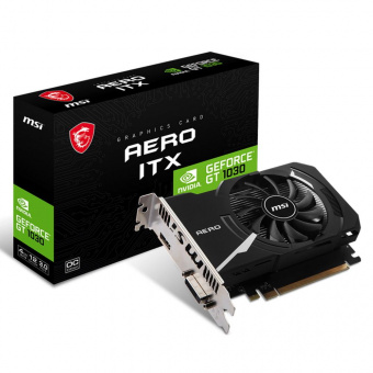 Видеокарта MSI PCI-E GT 1030 AERO ITX 4GD4 OC NVIDIA GeForce GT 1030 4096Mb 64 DDR4 1189/2100 HDMIx1 HDCP Ret от магазина РЭССИ