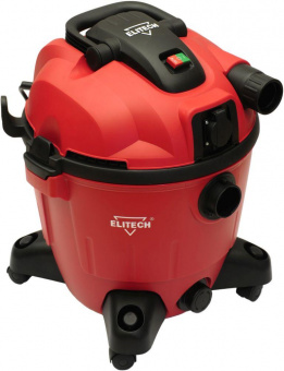 Строительный пылесос Elitech ПС 1235А 1200Вт (уборка: сухая/сбор воды) красный от магазина РЭССИ