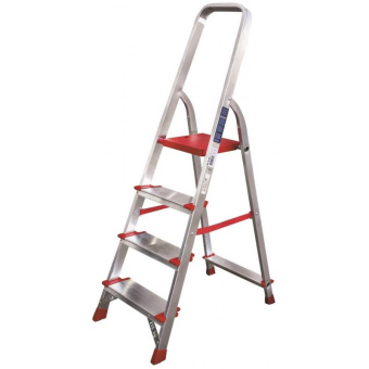 Профессиональная стремянка Новая Высота NV3117 1x4 ступени 130 мм Max нагр. 225 кг 2К башмаки 3117104 от магазина РЭССИ