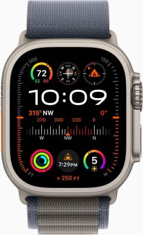 Смарт-часы Apple Watch Ultra 2 A2986 49мм OLED корп.титан Alpine loop рем.синий разм.брасл.:145-190мм (MREP3LL/A) от магазина РЭССИ