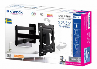Кронштейн для телевизора Kromax DIX-18 черный 22"-55" макс.40кг настенный поворот и наклон от магазина РЭССИ