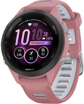 Смарт-часы Garmin Forerunner 265S 27.5мм 1.1" AMOLED корп.черный/розовый силикон рем.розовый (010-02810-15) от магазина РЭССИ