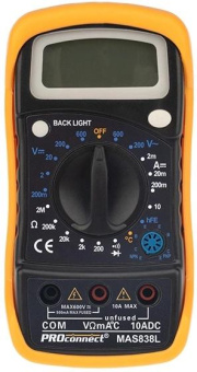 Мультиметр PROconnect MAS838L (DT858L) от магазина РЭССИ