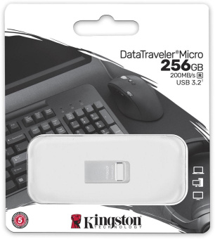 Флеш Диск Kingston 256Gb DataTraveler Micro DTMC3G2/256GB USB3.0 серебристый от магазина РЭССИ
