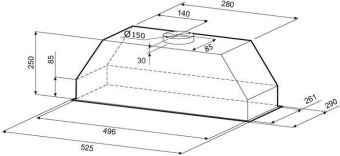 Вытяжка встраиваемая Krona Runa 600 PB нержавеющая сталь управление: кнопочное (1 мотор) от магазина РЭССИ