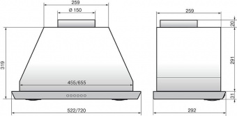 Вытяжка встраиваемая Elikor S4 52Н-700-Э4Д нержавеющая сталь управление: кнопочное (1 мотор) от магазина РЭССИ