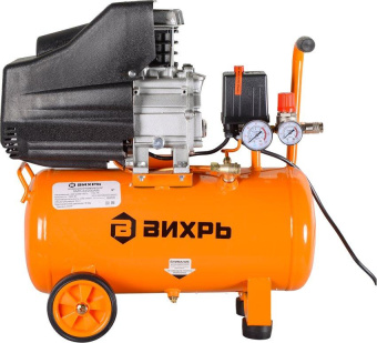 Компрессор поршневой Вихрь КМП-24/230АМ масляный 230л/мин 24л 1600Вт оранжевый от магазина РЭССИ