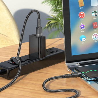 Кабель Hoco U110 Type-C USB (m)-USB Type-C (m) 1.2м черный коробка от магазина РЭССИ
