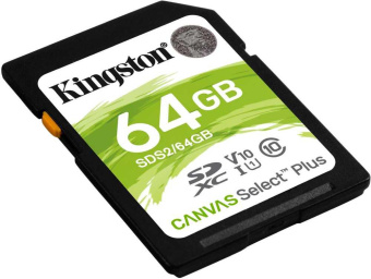 Флеш карта SDXC 64Gb Class10 Kingston SDS2/64GB Canvas Select Plus w/o adapter от магазина РЭССИ