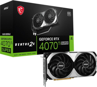 Видеокарта MSI PCI-E 4.0 RTX 4070 Ti SUPER 16G VENTUS 2X OC NVIDIA GeForce RTX 4070TI Super 16Gb 256bit GDDR6X 2640/21000 HDMIx1 DPx3 HDCP Ret от магазина РЭССИ