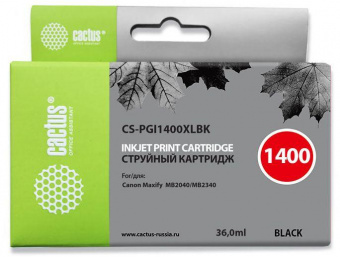 Картридж струйный Cactus CS-PGI1400XLBK черный (36мл) для Canon MB2050/MB2350/MB2040/MB2340 от магазина РЭССИ