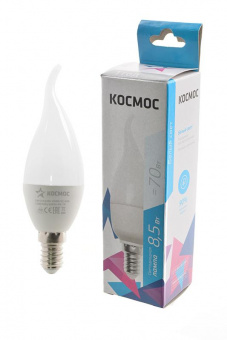 Лампа светодиодная КОСМОС LED8.5wCWE1445 8.5Вт E14 4500K BL1 от магазина РЭССИ