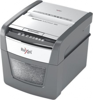 Шредер Rexel Optimum AutoFeed 45X черный с автоподачей (секр.P-4) фрагменты 45лист. 20лтр. скрепки скобы пл.карты от магазина РЭССИ