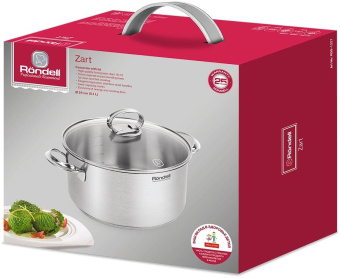 Кастрюля Rondell Zart RDS-1227 5.1л. d=24см (с крышкой) стальной от магазина РЭССИ