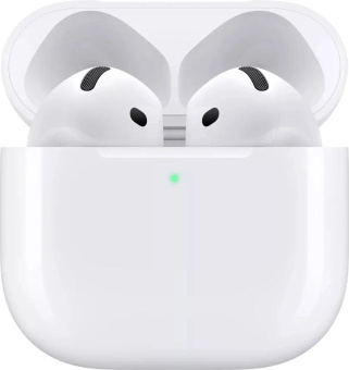 Гарнитура вкладыши Apple AirPods 4 ANC A3055,A3056,A3059 белый беспроводные bluetooth в ушной раковине (MXP93ZE/A) от магазина РЭССИ