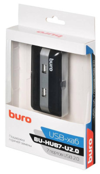 Разветвитель USB 2.0 Buro BU-HUB7-U2.0 7порт. черный от магазина РЭССИ