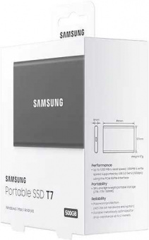 Накопитель SSD Samsung USB-C 500Gb MU-PC500T/WW T7 1.8" черный от магазина РЭССИ
