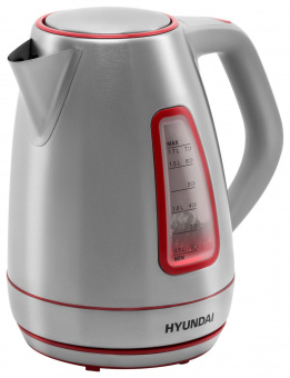 Чайник электрический Hyundai HYK-S3601 1.7л. 2000Вт серебристый/красный (корпус: нержавеющая сталь) от магазина РЭССИ