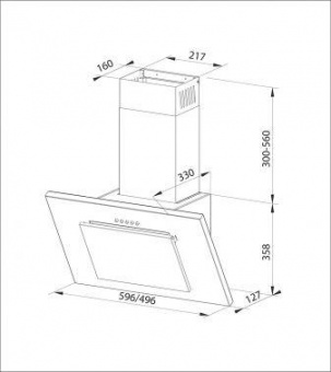 Вытяжка каминная Lex Mini 600 белый управление: кнопочное (1 мотор) от магазина РЭССИ