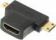 Переходник аудио-видео HDMI (f)/Micro HDMI (m)/Mini HDMI (m) черный (+ Mini HDMI (Male)) от магазина РЭССИ