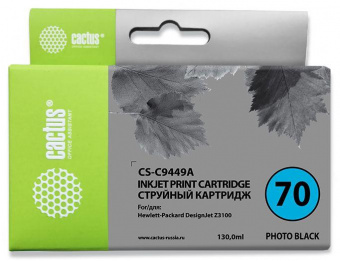 Картридж струйный Cactus CS-C9449A №70 черный (130мл) для HP DJ Z3100 от магазина РЭССИ