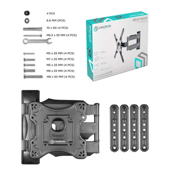 Кронштейн для телевизора Onkron NP40 черный 32"-65" макс.35кг настенный поворот и наклон от магазина РЭССИ