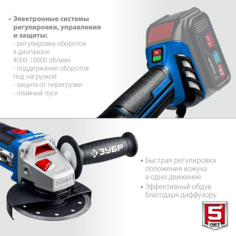 Углошлифовальная машина Зубр AB-125 10000об/мин рез.шпин.:M14 d=125мм от магазина РЭССИ