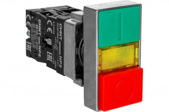 Кнопка сдвоенная NP2-BWxxxx (8465 1NO+1NC Красный+зеленый AC 230V с LED подсветкой 573829) от магазина РЭССИ