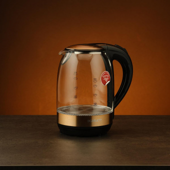 Чайник электрический Scarlett SC-EK27G81 1.7л. 2200Вт бронзовый/черный (корпус: стекло) от магазина РЭССИ
