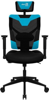 Кресло игровое Aerocool Guardian черный/голубой сиденье черный эко.кожа/сетка крестов. нейлон от магазина РЭССИ