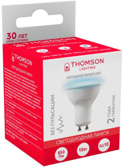 Лампа светодиодная Thomson TH-B2328 10Вт цок.:GU10 полусф. 220B 6500K св.свеч.бел.хол. MR16 (упак.:1шт) от магазина РЭССИ