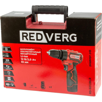 Шуруповерт аккумуляторный бесщеточный REDVERG RD-SD12BLR со сменным патроном 6680699 от магазина РЭССИ