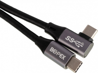 Кабель Power Delivery 60W USB Type-C (m)-USB Type-C (m) 1м черный от магазина РЭССИ
