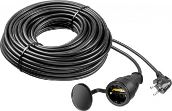 Удлинитель силовой Зубр 55020-20 3x1.5кв.мм 1розет. 20м ПВС 16A без катушки черный от магазина РЭССИ