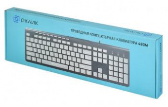 Клавиатура Оклик 480M черный/серый USB slim Multimedia от магазина РЭССИ