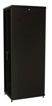 Шкаф серверный WRline (WR-TT-2268-DD-RAL9004) напольный 22U 600x800мм пер.дв.перфор.2ств. задн.дв.перфор.2-хст. 2 бок.пан. 800кг черный 710мм 1166мм IP20 сталь от магазина РЭССИ