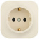 Розетка силов. Legrand Quteo 782250 откр. зазем. штор. IP20 слоновая кость от магазина РЭССИ